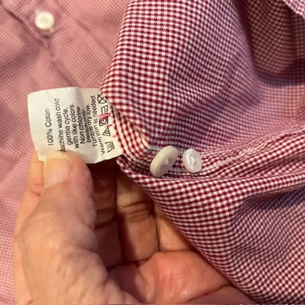 J. Crew Red and White Gingham Check Men's Button‎ Down Shirt Size XS